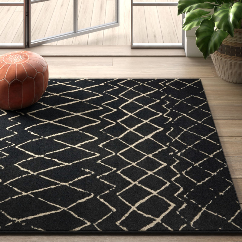 Mistana™ Petit Borendy Geometric Black/Cream Area Rug & Reviews